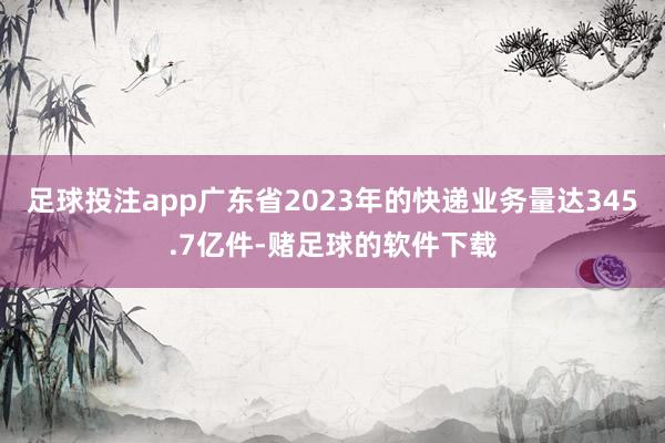 足球投注app广东省2023年的快递业务量达345.7亿件-赌足球的软件下载