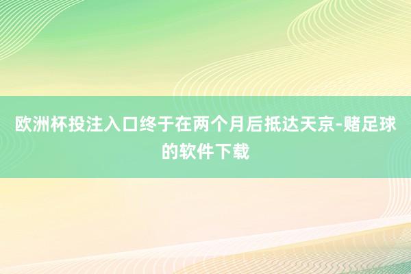 欧洲杯投注入口终于在两个月后抵达天京-赌足球的软件下载