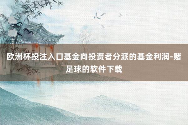 欧洲杯投注入口基金向投资者分派的基金利润-赌足球的软件下载