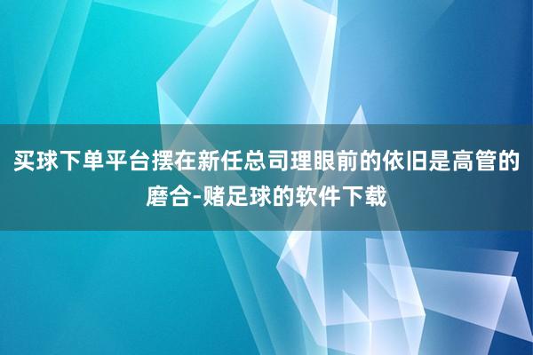 买球下单平台摆在新任总司理眼前的依旧是高管的磨合-赌足球的软件下载