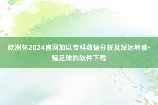 欧洲杯2024官网加以专科数据分析及深远解读-赌足球的软件下载