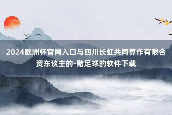 2024欧洲杯官网入口与四川长虹共同算作有限合资东谈主的-赌足球的软件下载