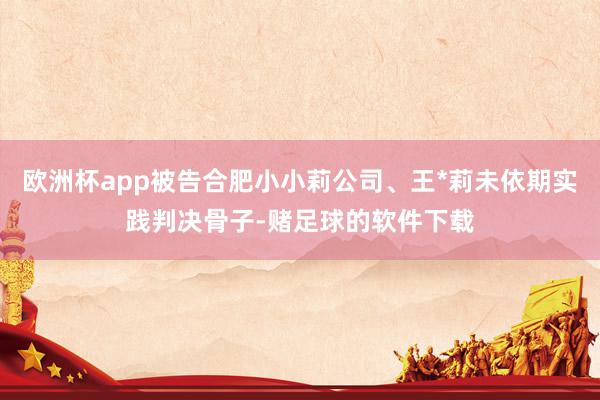 欧洲杯app被告合肥小小莉公司、王*莉未依期实践判决骨子-赌足球的软件下载