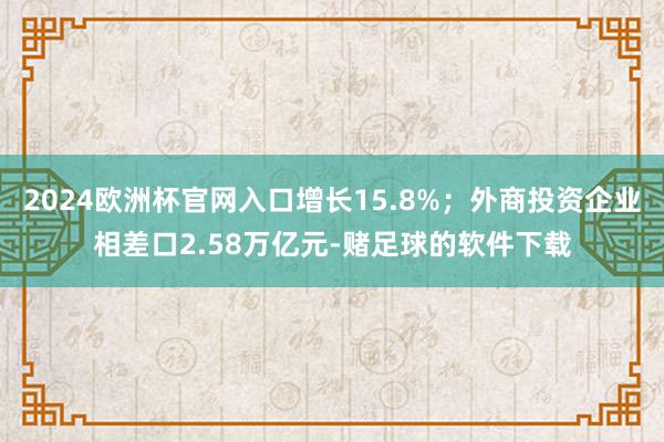 2024欧洲杯官网入口增长15.8%；外商投资企业相差口2.58万亿元-赌足球的软件下载