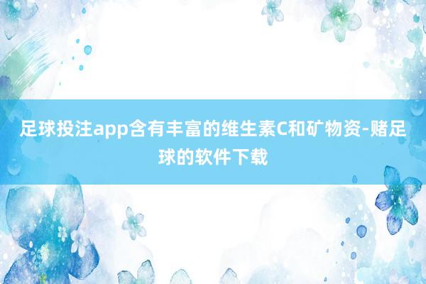 足球投注app含有丰富的维生素C和矿物资-赌足球的软件下载