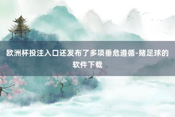 欧洲杯投注入口还发布了多项垂危遵循-赌足球的软件下载