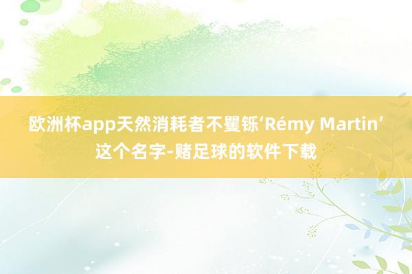 欧洲杯app天然消耗者不矍铄‘Rémy Martin’这个名字-赌足球的软件下载