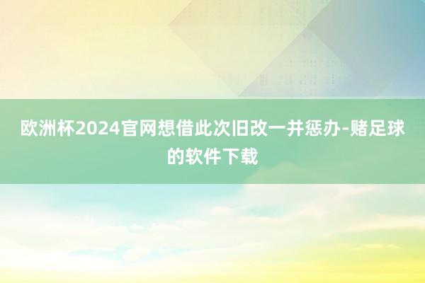 欧洲杯2024官网想借此次旧改一并惩办-赌足球的软件下载