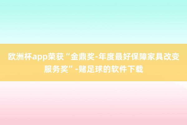 欧洲杯app荣获“金鼎奖-年度最好保障家具改变服务奖”-赌足球的软件下载