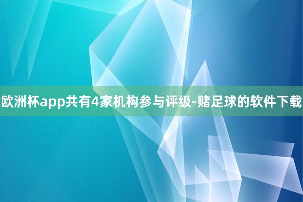 欧洲杯app共有4家机构参与评级-赌足球的软件下载