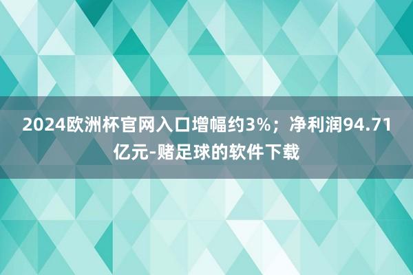 2024欧洲杯官网入口增幅约3%；净利润94.71亿元-赌足球的软件下载