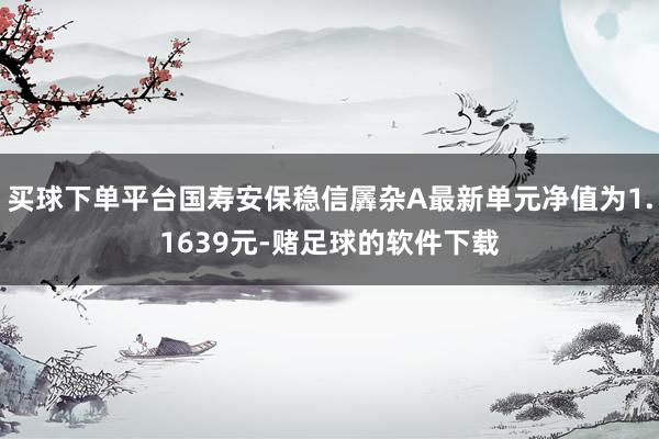 买球下单平台国寿安保稳信羼杂A最新单元净值为1.1639元-赌足球的软件下载