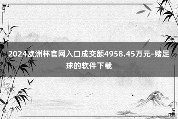 2024欧洲杯官网入口成交额4958.45万元-赌足球的软件下载
