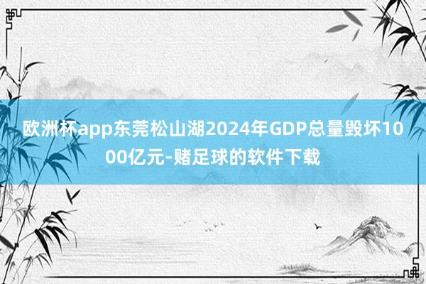 欧洲杯app东莞松山湖2024年GDP总量毁坏1000亿元-赌足球的软件下载