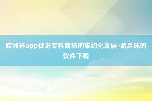 欧洲杯app促进专科商场的集约化发展-赌足球的软件下载