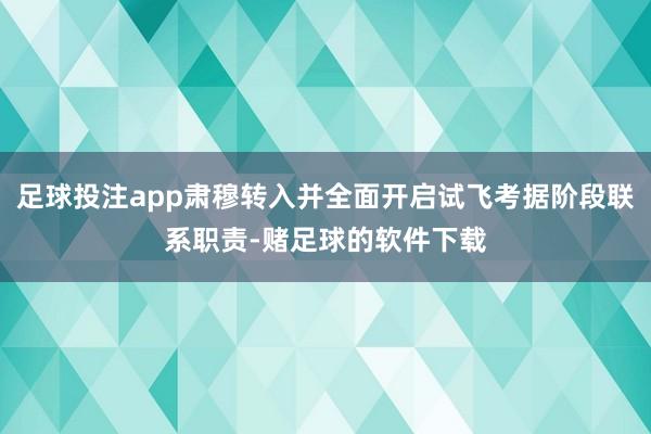 足球投注app肃穆转入并全面开启试飞考据阶段联系职责-赌足球的软件下载