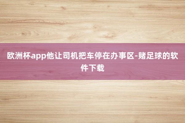 欧洲杯app他让司机把车停在办事区-赌足球的软件下载