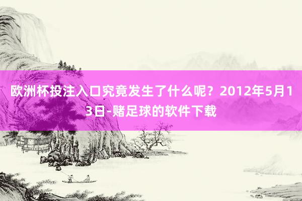 欧洲杯投注入口究竟发生了什么呢?2012年5月13日-赌足球的软件下载